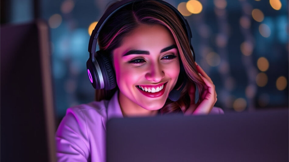 Frau_Headset